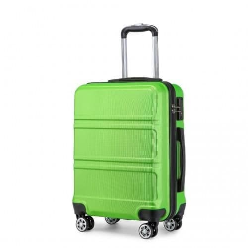 image-K1871-1L - Kono ABS 20 Inch Sculpted Horizontal Design Cabin Luggage - Green