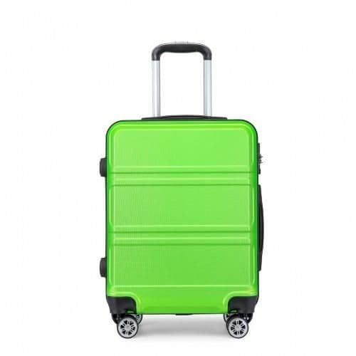 image-K1871-1L - Kono ABS 20 Inch Sculpted Horizontal Design Cabin Luggage - Green