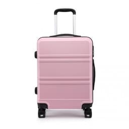 image-K1871-1L - Kono ABS Sculpted Horizontal Design 20 Inch Cabin Luggage - Pink