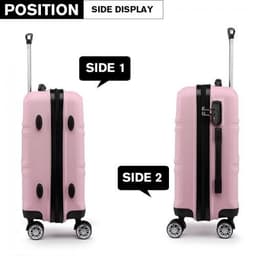 image-K1871-1L - Kono ABS Sculpted Horizontal Design 20 Inch Cabin Luggage - Pink