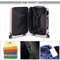 image-K1871-1L - Kono ABS Sculpted Horizontal Design 20 Inch Cabin Luggage - Pink