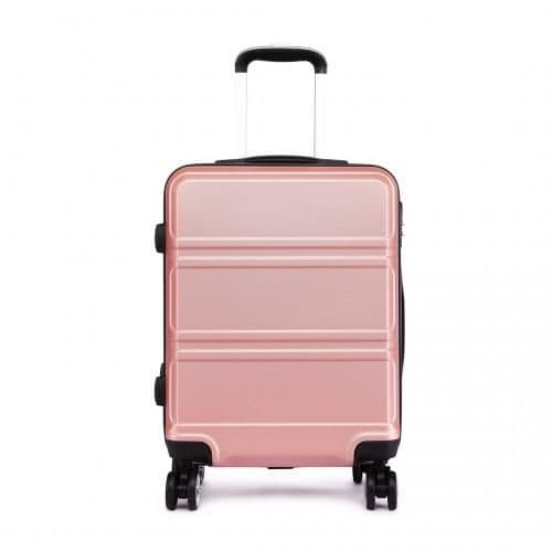 image-K1871-1L - Kono ABS Sculpted Horizontal Design 24 Inch Suitcase - Nude