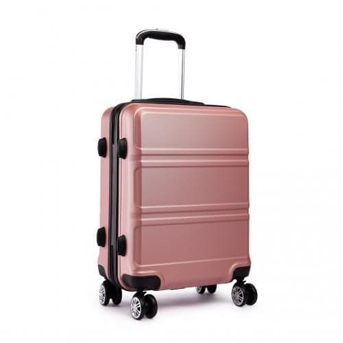 image-K1871-1L - Kono ABS Sculpted Horizontal Design 24 Inch Suitcase - Nude