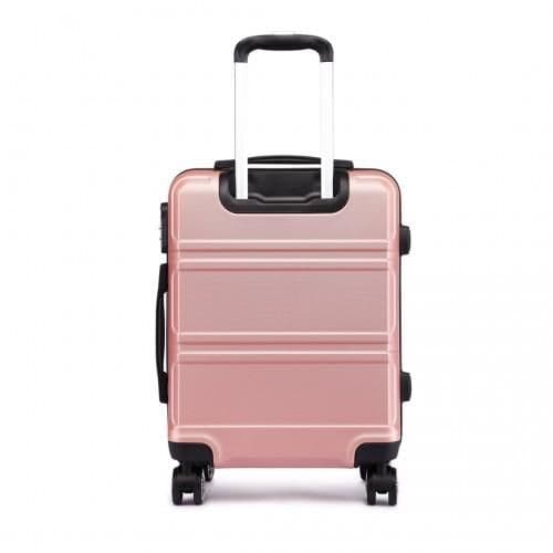 image-K1871-1L - Kono ABS Sculpted Horizontal Design 24 Inch Suitcase - Nude