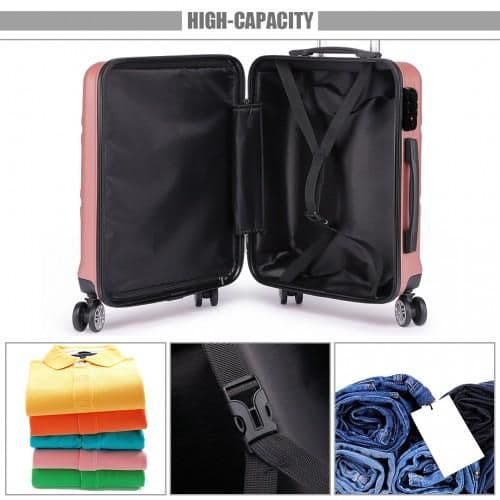 image-K1871-1L - Kono ABS Sculpted Horizontal Design 24 Inch Suitcase - Nude