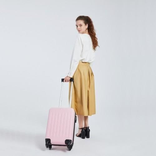 image-K1872L - Kono 19 Inch ABS Hard Shell Carry On Luggage 4 Wheel Spinner Suitcase - Grey