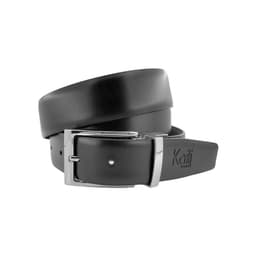 image-K4002AFB | Double Face Men's Belt - Genuine Leather Col. Black/Grey
