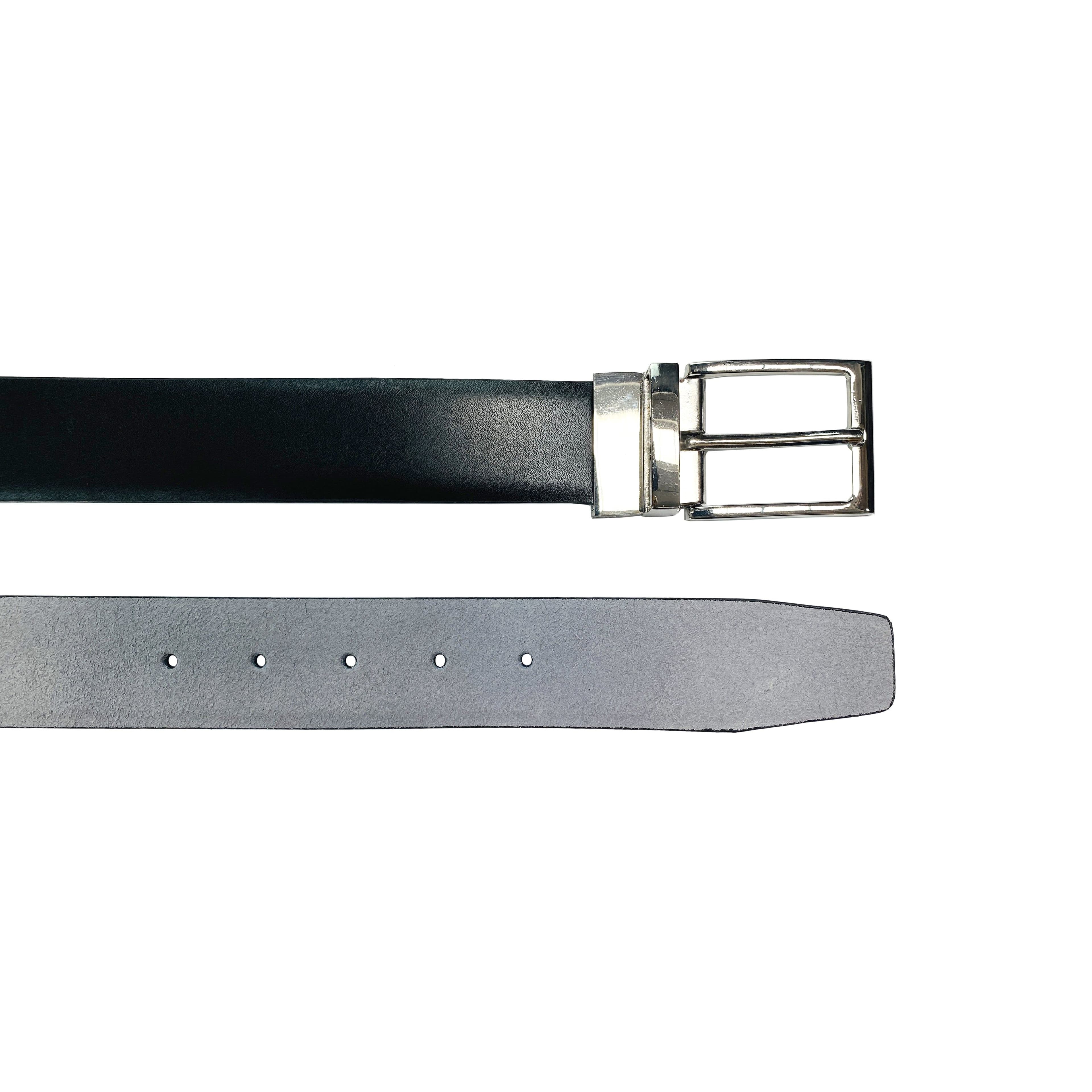 image-K4002AFB | Double Face Men's Belt - Genuine Leather Col. Black/Grey