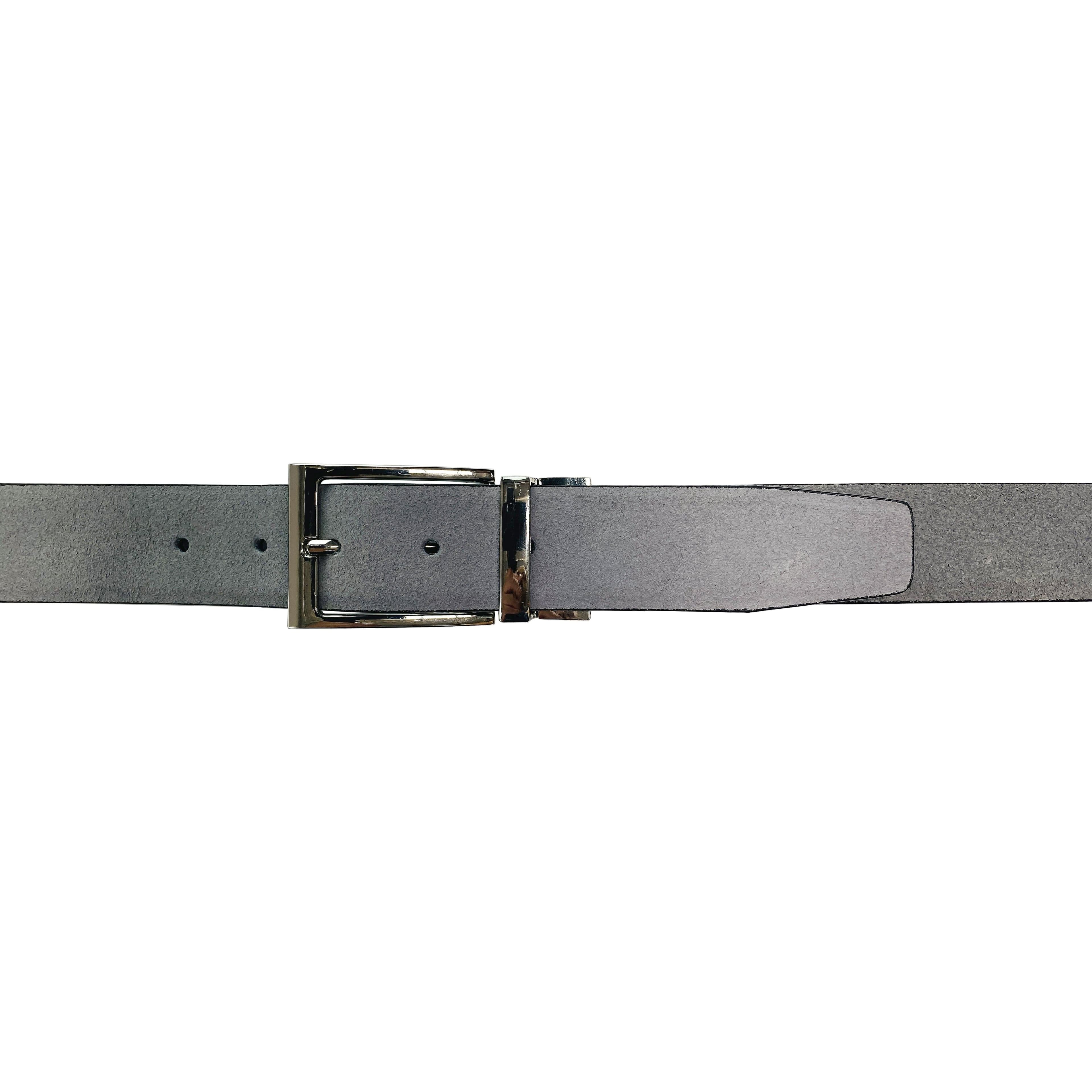 image-K4002AFB | Double Face Men's Belt - Genuine Leather Col. Black/Grey