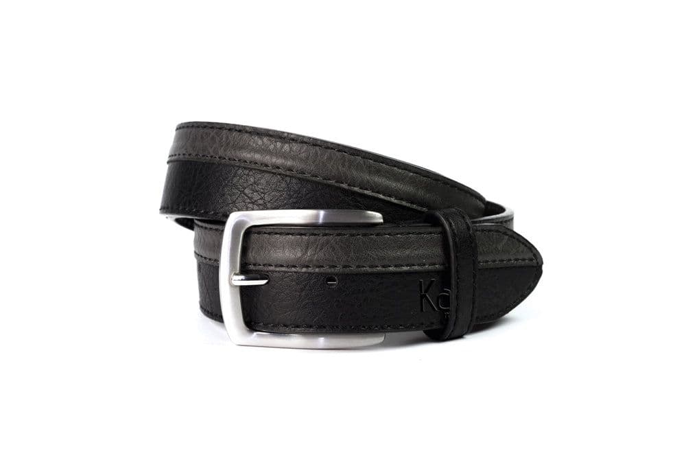 image-K4007AKB | Two-Tone Men's Belt - Col. Black/Anthracite