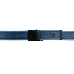 image-K4010DB | Stone Washed Col. Blue Canvas Ribbon Belt with Matt Black Buckle. Dimensions: cm 125 x 4 x 0,5 One Size - Can be shortened. Packaging: rigid bottom/lid Gift Box