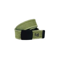 image-K4010EB | Stone Washed Col. Green Canvas Ribbon Belt with Matt Black Buckle. Dimensions: cm 125 x 4 x 0,5 One Size - Can be shortened. Packaging: rigid bottom/lid Gift Box