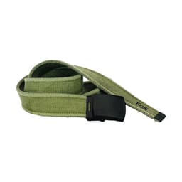 image-K4010EB | Stone Washed Col. Green Canvas Ribbon Belt with Matt Black Buckle. Dimensions: cm 125 x 4 x 0,5 One Size - Can be shortened. Packaging: rigid bottom/lid Gift Box