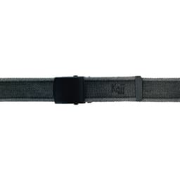 image-K4010KB | Stone Washed Col. Anthracite Canvas Ribbon Belt with Matt Black Buckle. Dimensions: cm 125 x 4 x 0,5 One Size - Can be shortened. Packaging: rigid bottom/lid Gift Box