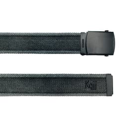 image-K4010KB | Stone Washed Col. Anthracite Canvas Ribbon Belt with Matt Black Buckle. Dimensions: cm 125 x 4 x 0,5 One Size - Can be shortened. Packaging: rigid bottom/lid Gift Box