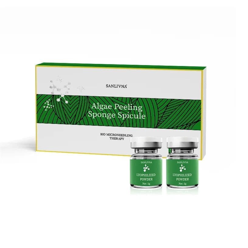 image-10 Vials Algae Peeling Powder DIY Facial Mask Sponge Spicules Natural Seaweed Skin Care Repair Acne Clean Pores 5 Pairs