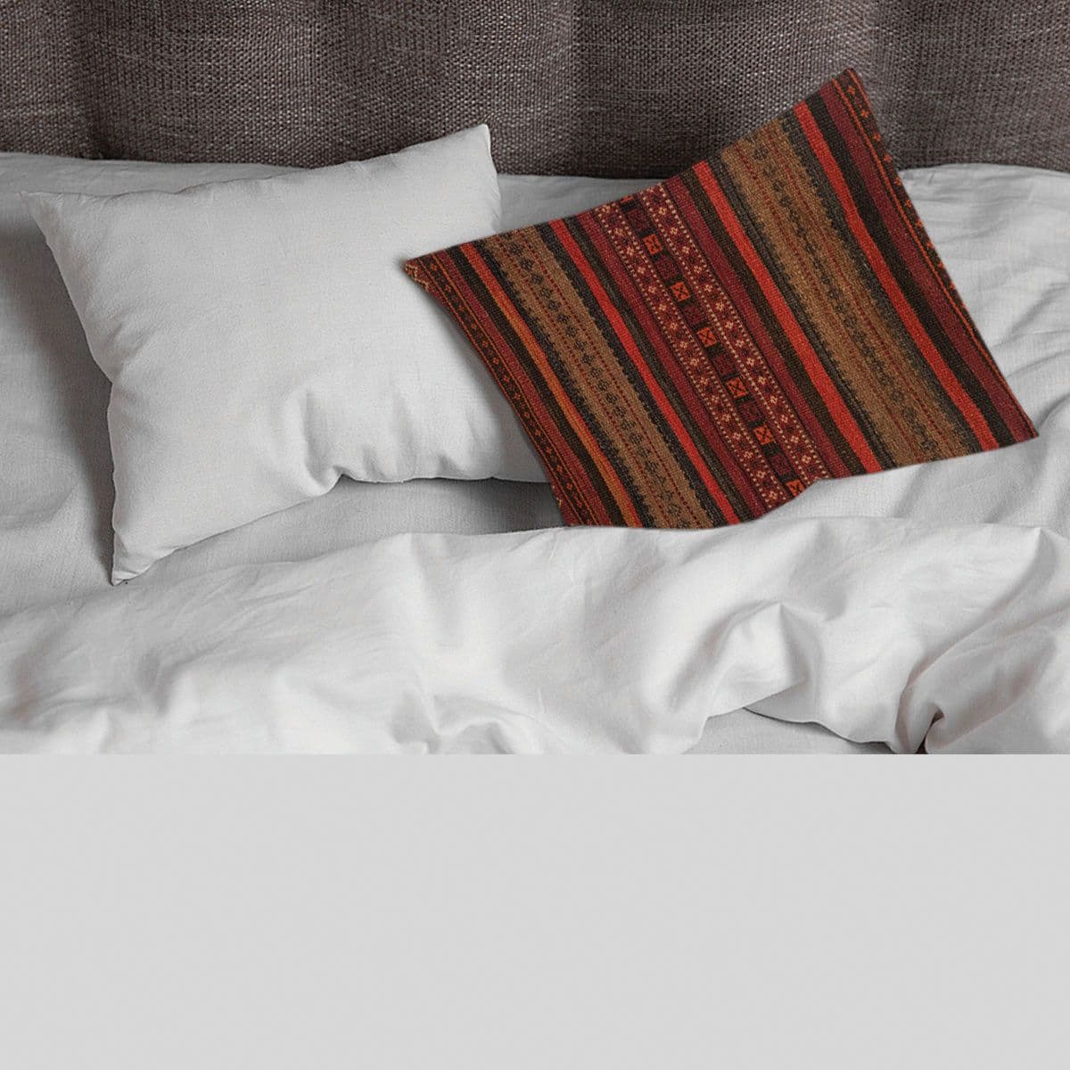 image-Baluchi Kilim Handwoven Congo Brown Cushion Cover