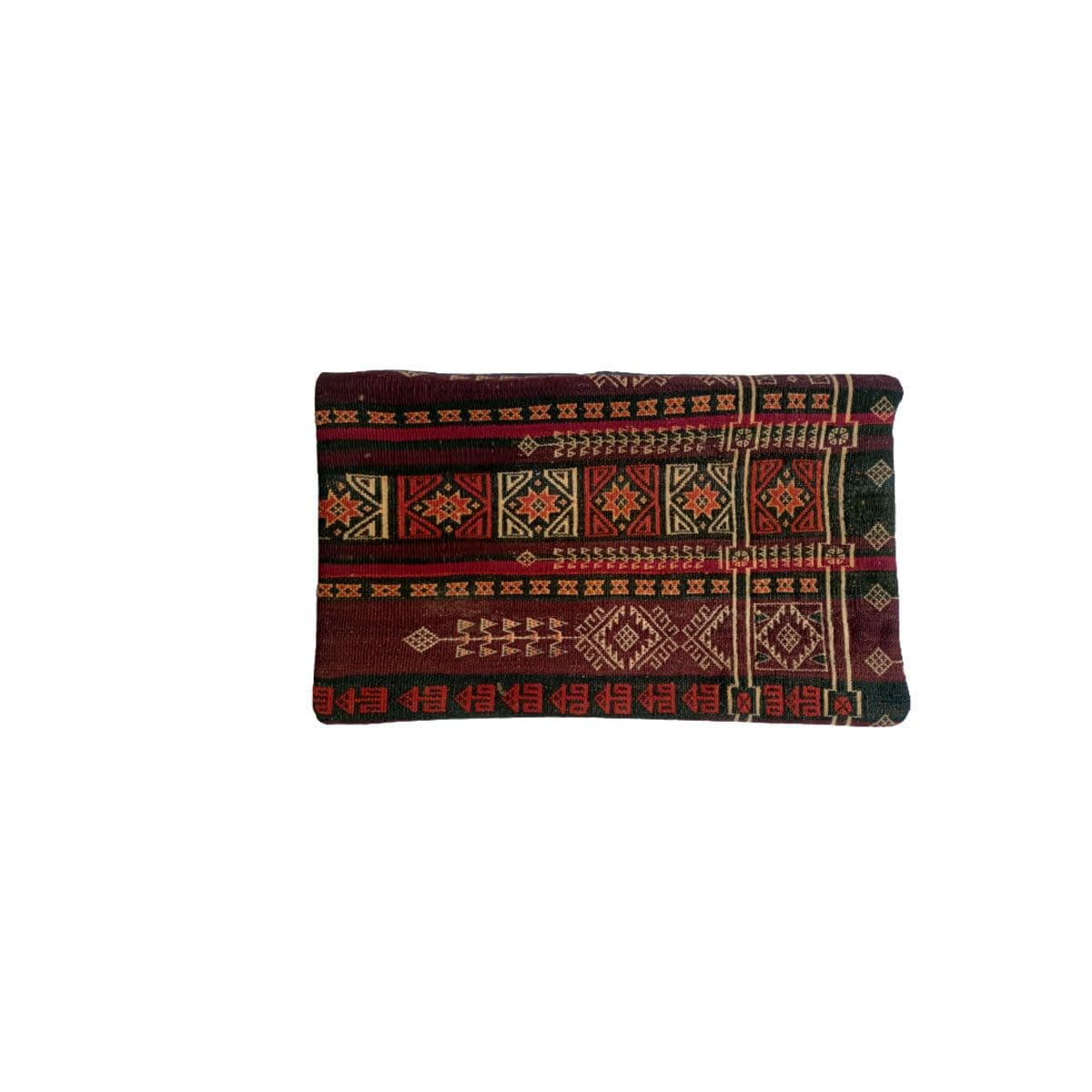 image-Baluchi Kilim Handwoven Claret Cushion Cover