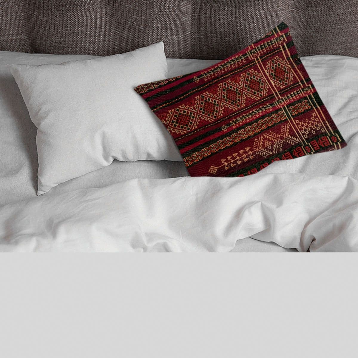 image-Baluchi Kilim Handwoven Tobacco Brown Cushion Cover