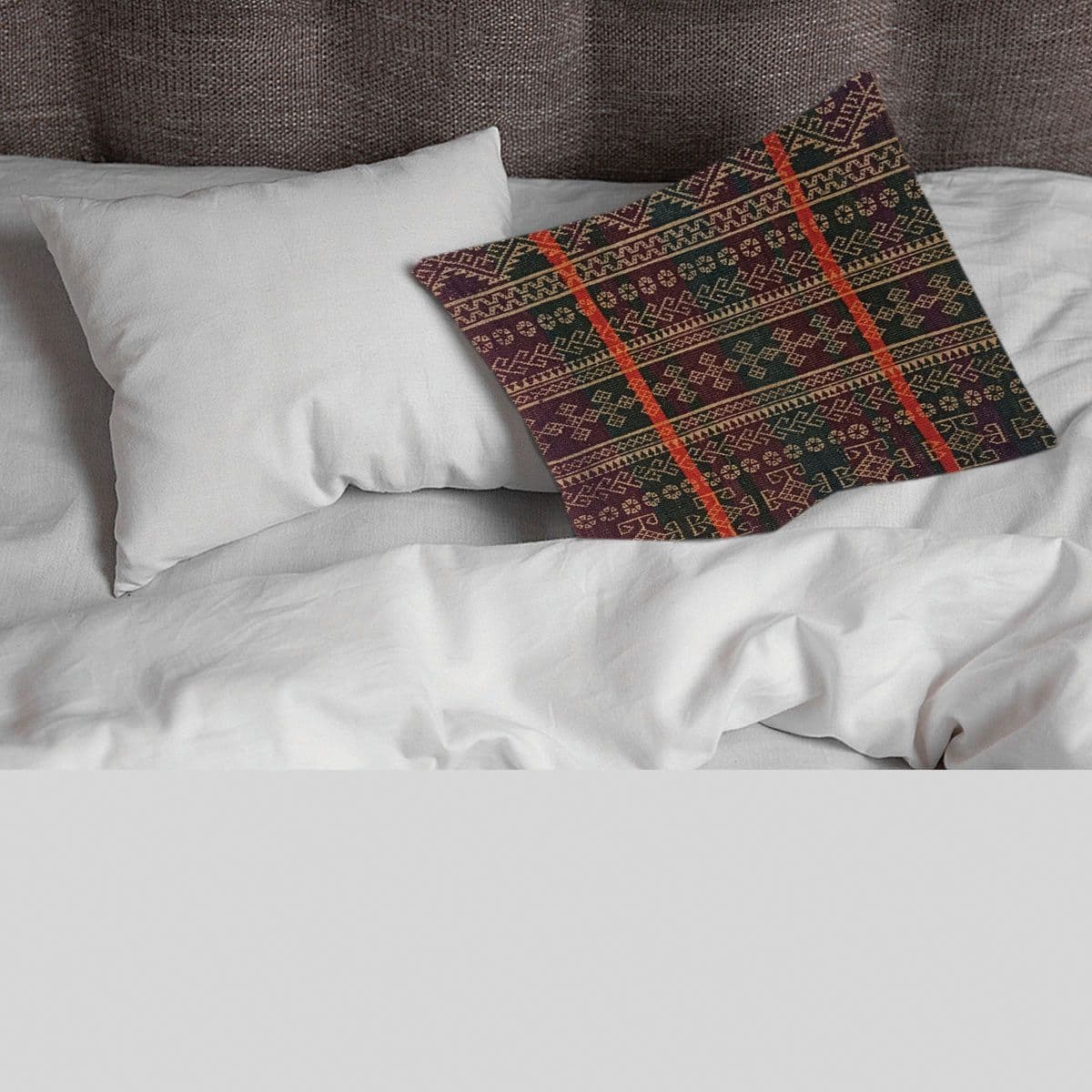 image-Baluchi Kilim Handwoven Heavy Metal Cushion Cover