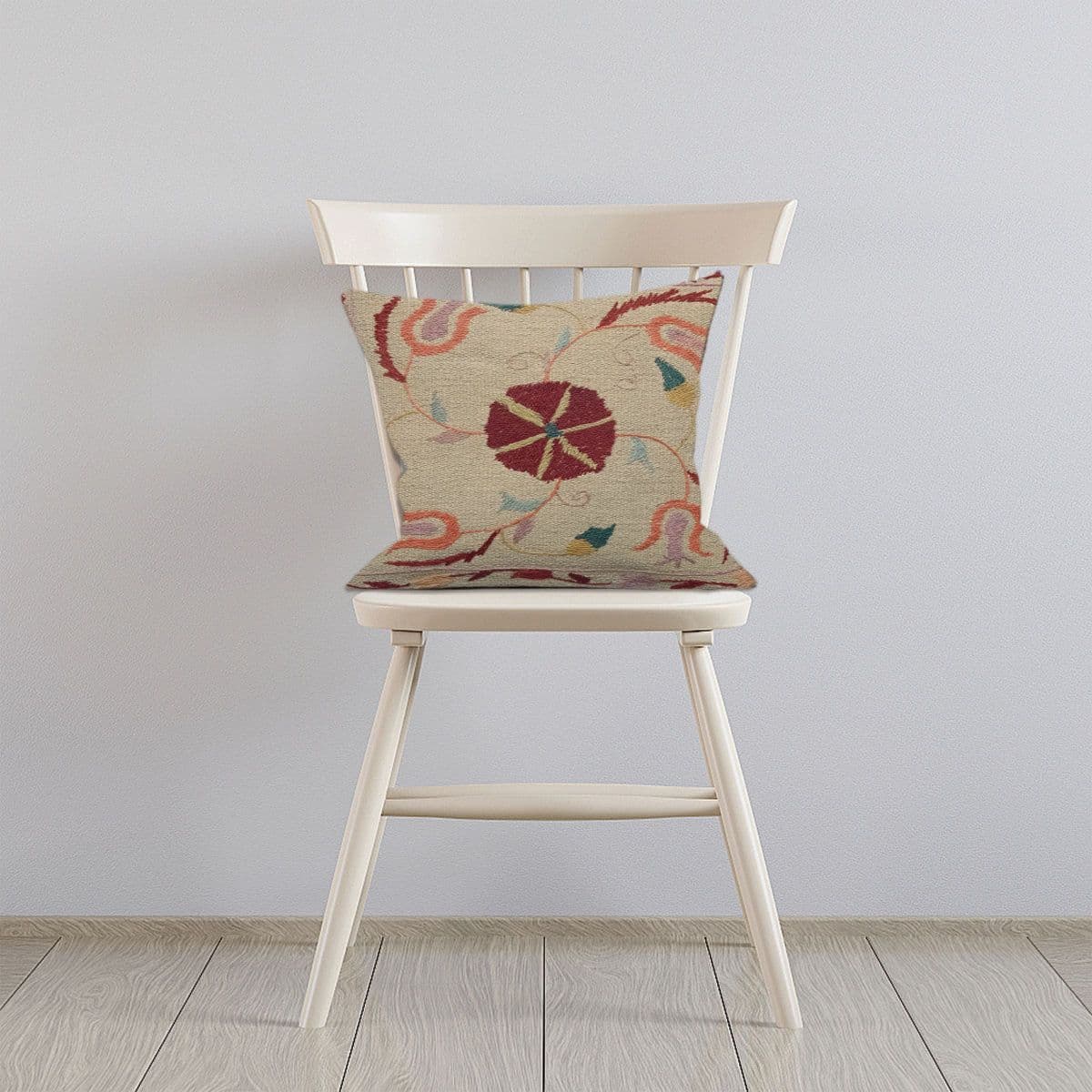 image-Embroidered Woolen Como Cushion Cover