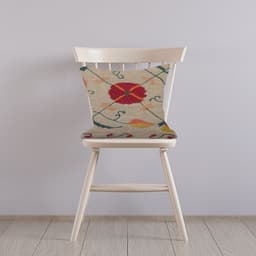 image-Embroidered Woolen Carbon Grey Cushion Cover