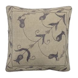 image-Embroidered Woolen Boulder Cushion Cover