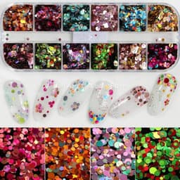 image-12 Colors Nails Abalone Shell Fragments Texture Natural Sea Shell 3d Glitter Nail Art Decoration Powder Sequins Beauty Tools