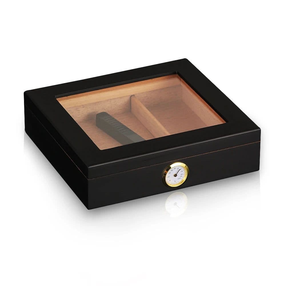 image-Charuto Cedar Wood Travel Humidor Puro Box Cigar Case W/ Hygrometer Humidifier Cigar Humidor Box For Cigars