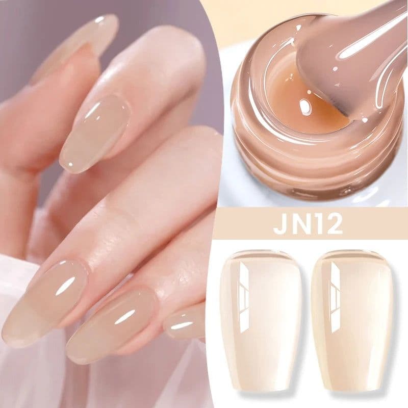 image-BORN PRETTY Milky White Jelly Nude Gel Nail Polish 10ml White Translucent Soak Off Gel Vernis Semi Permanent Need UV Light Cure