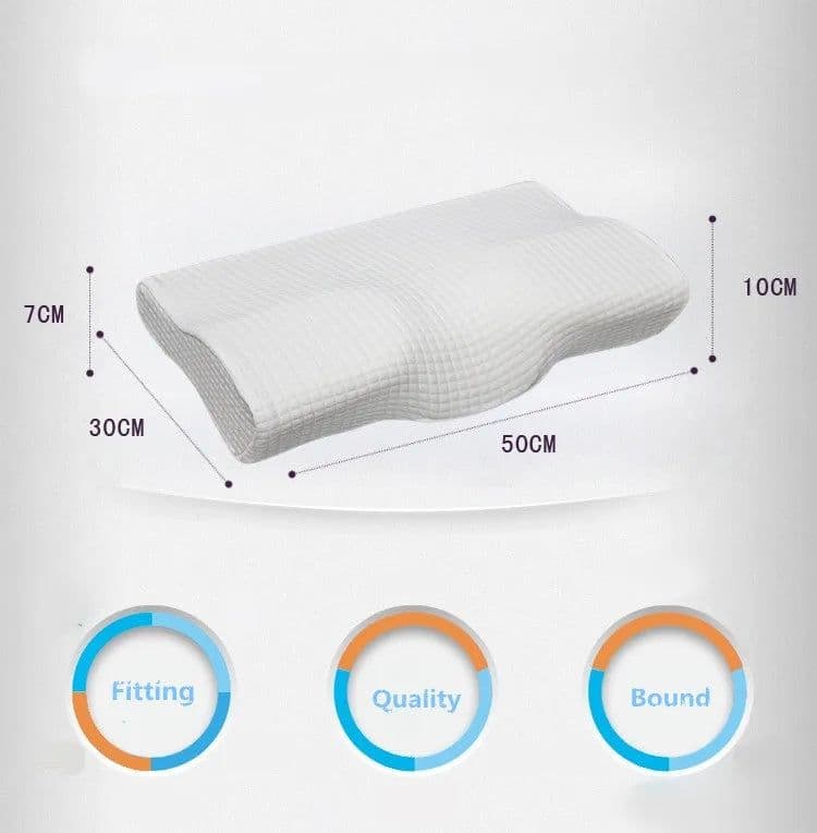 image-Orthopedic Latex Magnetic 50*30CM White Color Neck Pillow Slow Rebound Memory Foam Pillow Cervical Health Care Pain Release