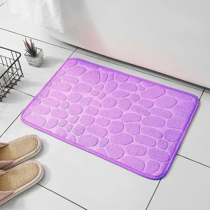 image-1pc embossed fiber carpet, bathroom living room anti slip mat, pebble floor mat, household items
