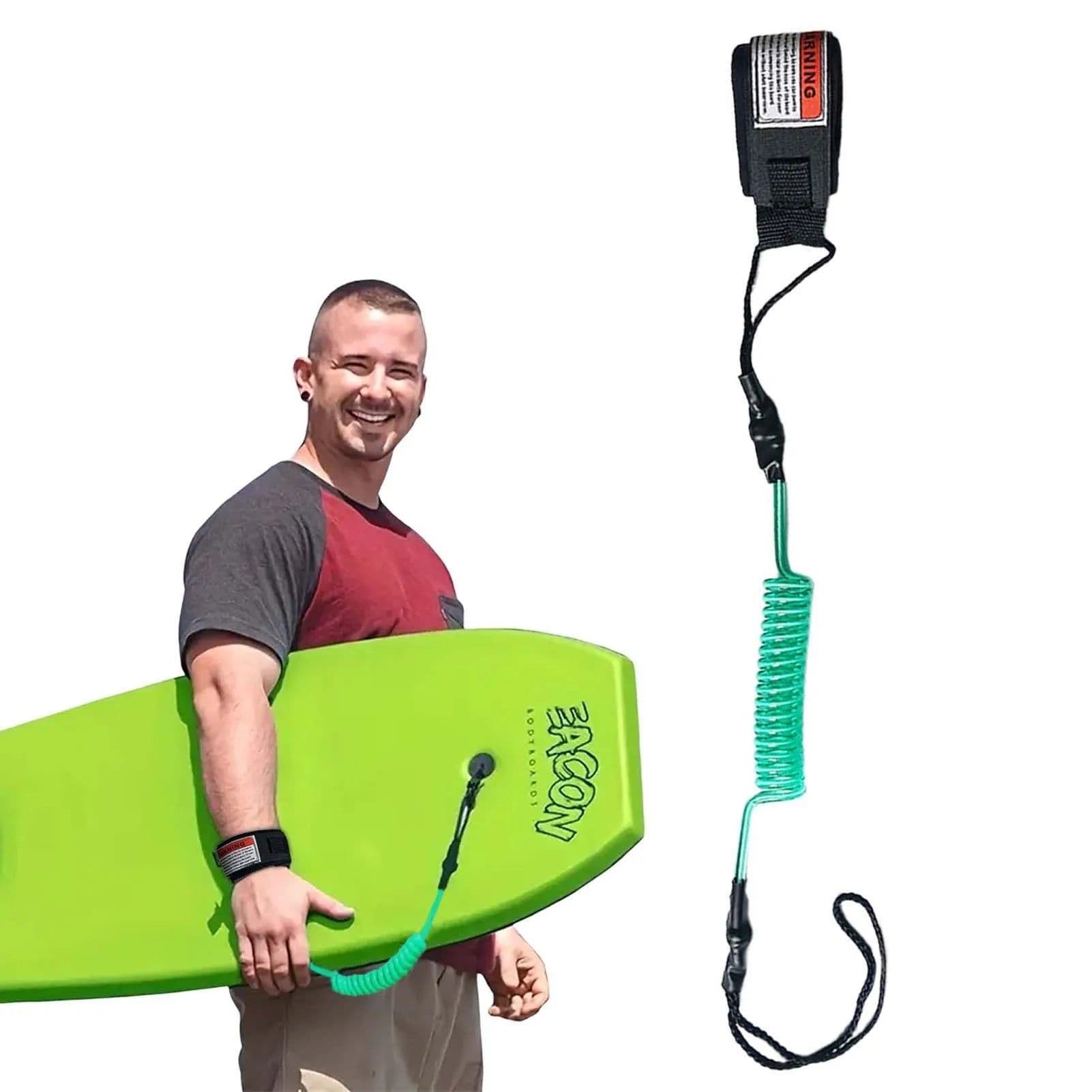 image-1Pc Hot Surf Leash - Safety Hand Rope Hook | Coiled Bodyboarding Leash for Small-Medium Waves