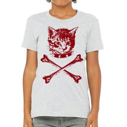 image-Kitten Crossbones Shirt - Eco-Friendly, Hand Printed, Kids T-Shirt