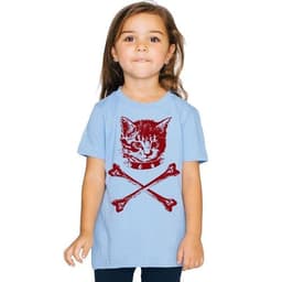 image-Kitten Crossbones Shirt - Eco-Friendly, Hand Printed, Kids T-Shirt