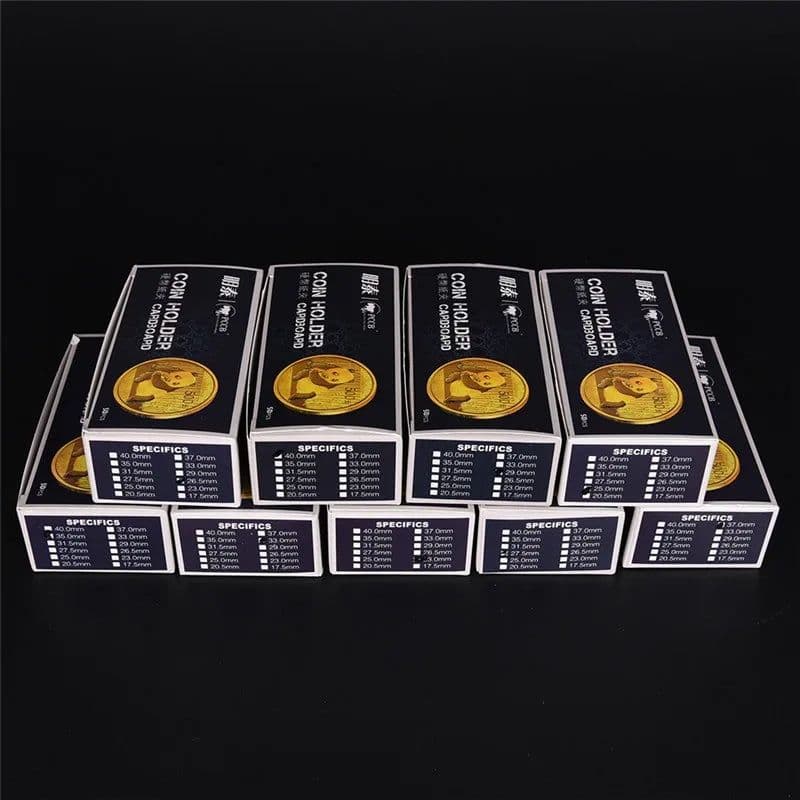 image-50pcs/Set 23-40mm Sizes Protective Coin Paper Clip Collecting Money Penny Storage Case Stamp Coin Holders Cover Case Storage