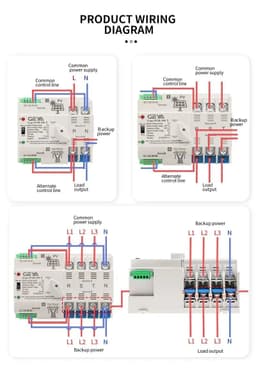 image-GEYA on-Grid Solar Power Automatic Transfer Switch Din Rail 2P 3P 4P 63A 100A AC220V ATS PV System Power to City Power W2R