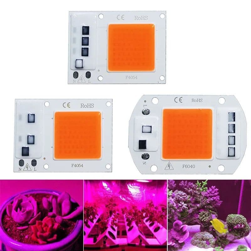 image-LED Grow COB Light Chip Full Spectrum AC 220V 10W 20W 30W 50W No need driver For Growth Flower Seedling Grow Plant Lighting