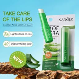 image-24pcs SADOER Aloe Vera Lip Balm Moisturizing Anti Cracking Hydrating Nourishing Anti Wrinkles Lipstick Lips Skin Care Products