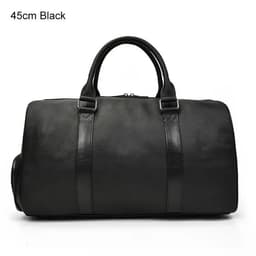 image-Luxury Genuine Leather Men Women Travel Bag Cow Leather Carry On Luggage Bag Travel Shoulder Bag Male Female Weekend Duffle Bag