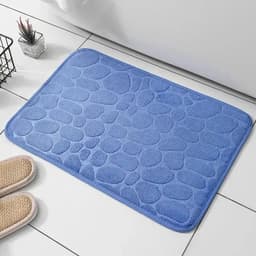 image-1pc embossed fiber carpet, bathroom living room anti slip mat, pebble floor mat, household items