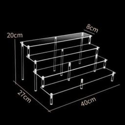 image-Acrylic Display stand for Amiibo Funko POP Figures,Cupcake Cosmetic Nail Polish Clay Figurine Jewelry for Display Stand Riser