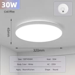 image-Led Ceiling Lamp 220V Ceil Lights 20W 30W 40W LED Panel Light Kitchen Bedroom Ultra Thin Ceiling Lighting Fixture Home Kitchen