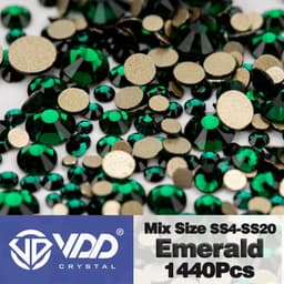 image-VDD SS4-SS20 Mix Size Clear Crystal Non-Hotfix Gold FlatBack Rhinestones Decorations DIY Glitter Stones 3D Nail Art Accessories