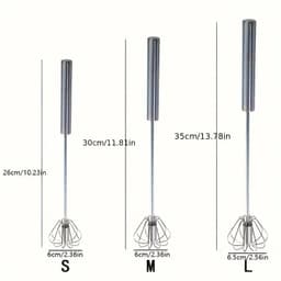 image-Stainless Steel Egg Beater Durable Semi-Automatic Mixer for Effortless Egg Cream Mixing Stirring and Beating for Kitchen Baking