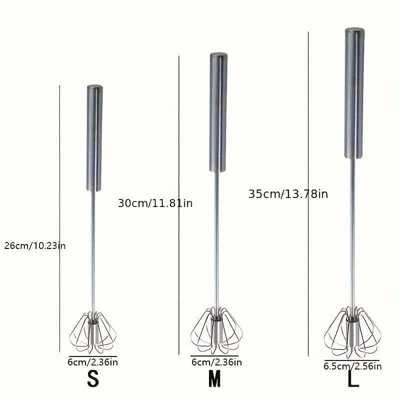 image-Stainless Steel Egg Beater Durable Semi-Automatic Mixer for Effortless Egg Cream Mixing Stirring and Beating for Kitchen Baking