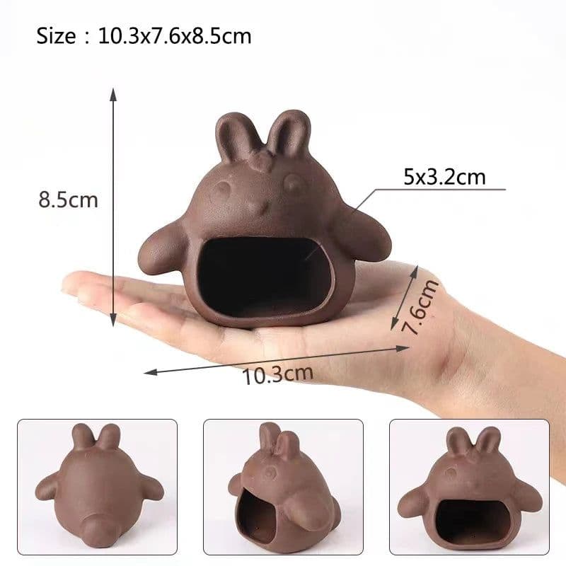 image-Large Ceramic Aquarium Decoration Fish Shrimps Shelter House Pottery Scorpion House Canister Simulation Stone Fish Tank Decors