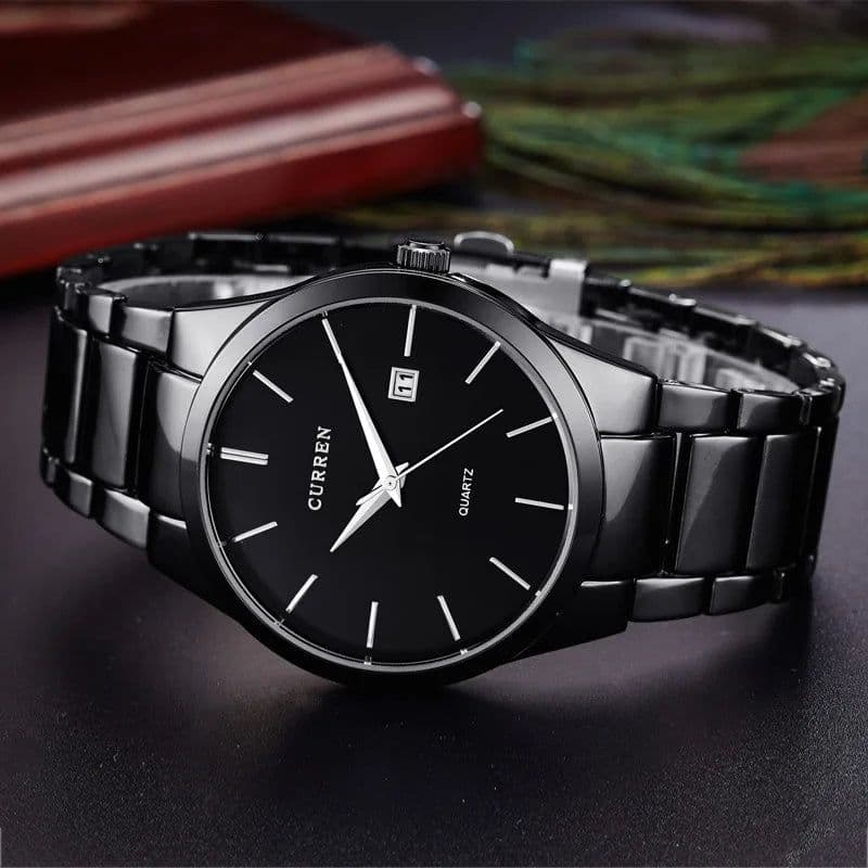 image-CURREN Top Brand Luxury Fashion Simple Men Watches Slim Steel Strap Waterproof Watch for Man Quartz Business Watch Clock 8106