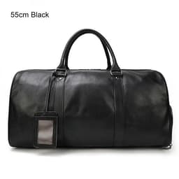image-Luxury Genuine Leather Men Women Travel Bag Cow Leather Carry On Luggage Bag Travel Shoulder Bag Male Female Weekend Duffle Bag