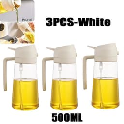 image-200/300/500ml Oil Spray Bottle BBQ Cooking Olive Oil Sprayer Plastic Baking Oil Spray Empty Bottle Vinegar Bottle Or Oil brush